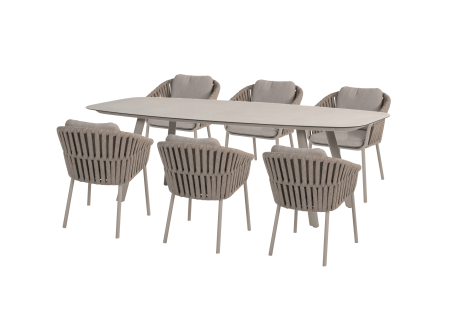  Taste Manolo Ceramic Table 240x103 + 6x Owen - Cloud
